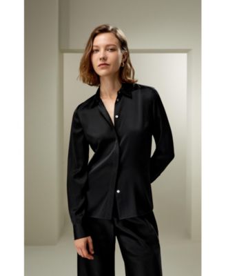 Women's Elegant Silhouette Silk Shirt