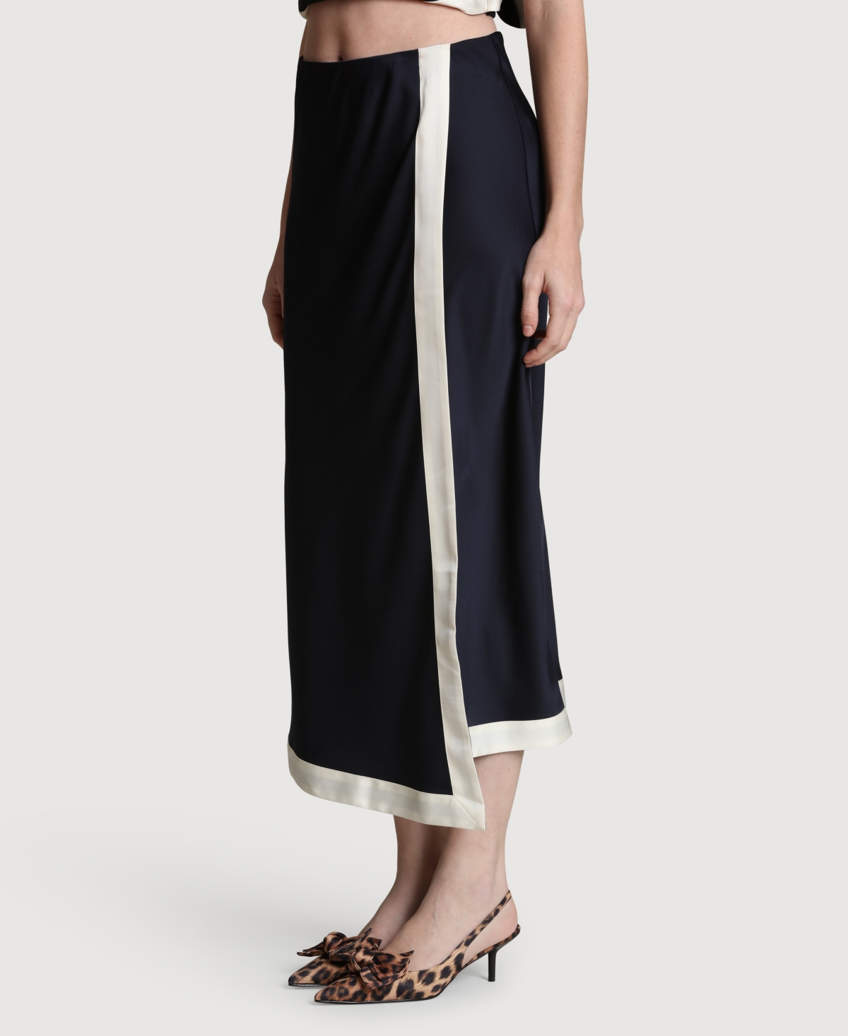 Avec Les Filles Women's Asymmetrical Wrap Midi Skirt