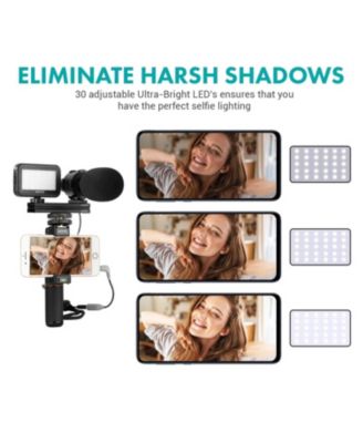 Vlog Kit V7 - YouTube Starter Kit with Grip, Stereo Microphone, Light, and Wireless Remote