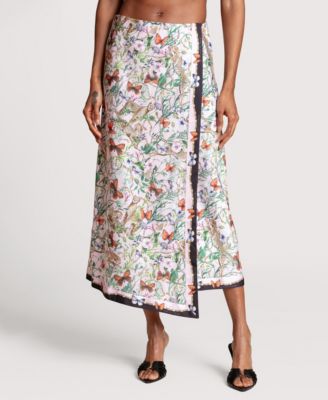 Women's Asymmetrical Wrap Midi Skirt