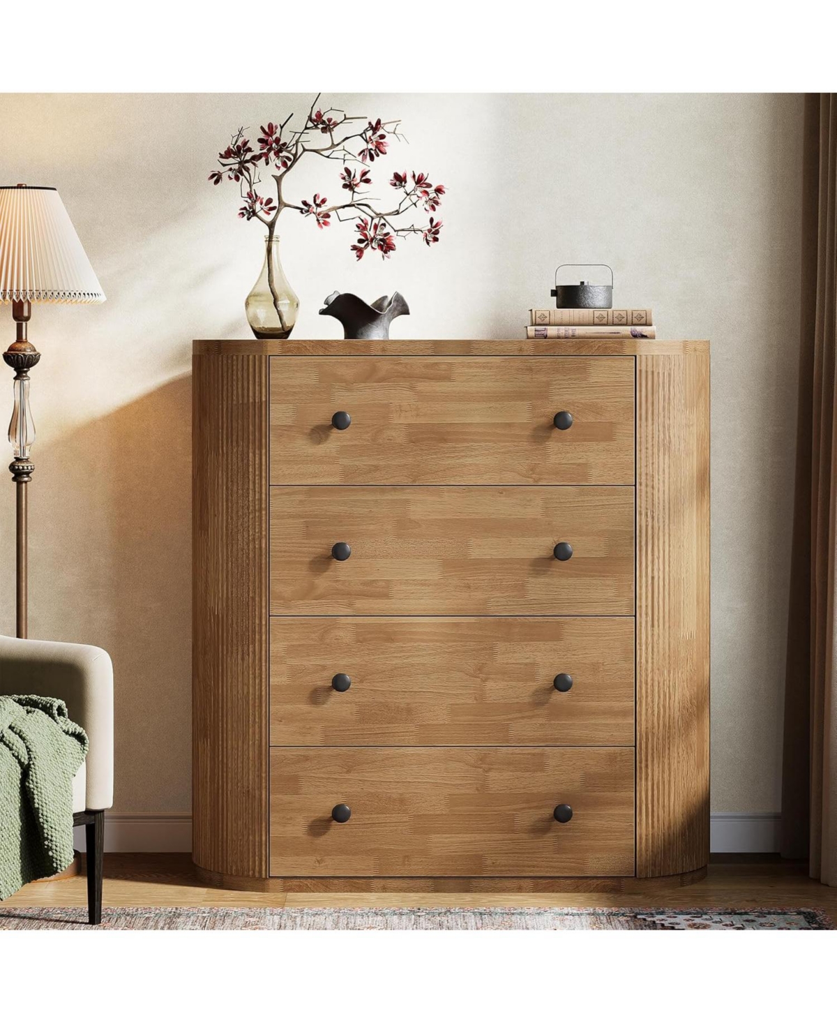 Tribesigns Tall Night Stand for Bedroom, Brown