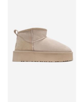 Women Havana Leather Platform Ankle Boot