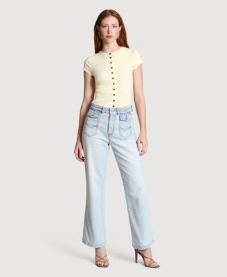 Women's Flare Leg Patch Pocket Jeans