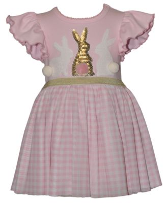 Girls' 2T-6X Flutter Sleeve Bunny Round Neck Tutu Dress