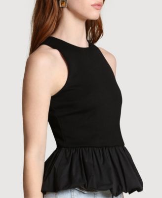 Women's Peplum Crew Neck Tank Top