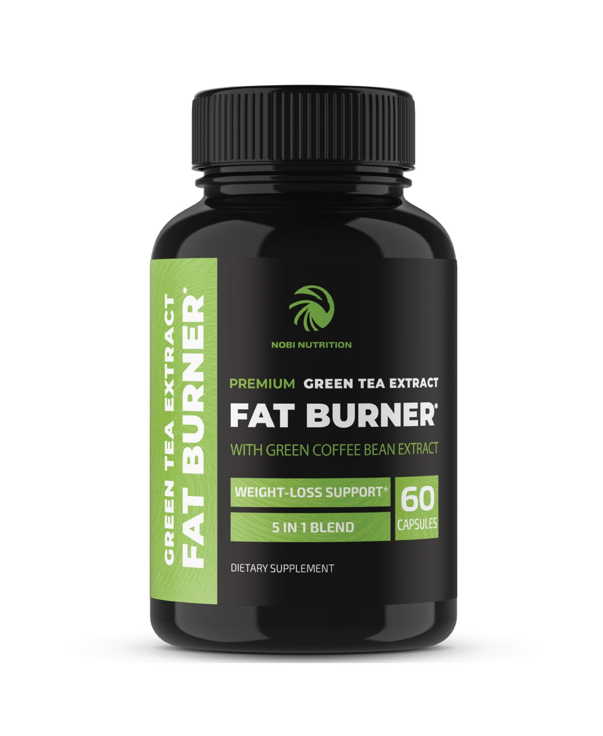 Nobi Nutrition Green Tea Extract Fat Burner, Weight Loss Pills for Women and Men, Appetite Suppressant & Metabolism Booster, Nobi Nutrition, 60 ct