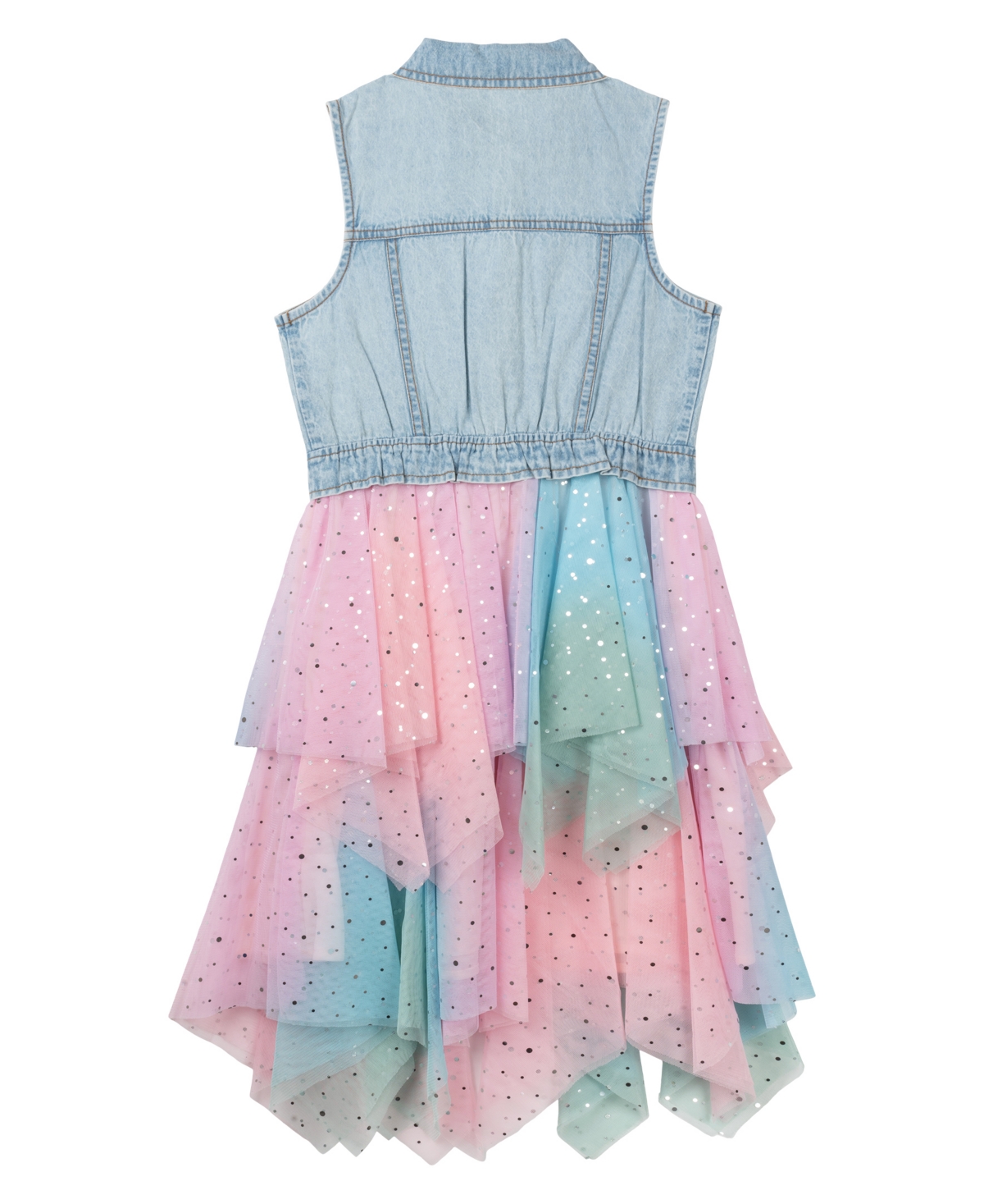 Rare Editions Girls' 7-16 Sleeveless Denim Vest Dress