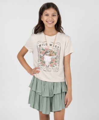 Girls' 7-12 Short-Sleeve T-Shirt and Skort, 2-Piece Set