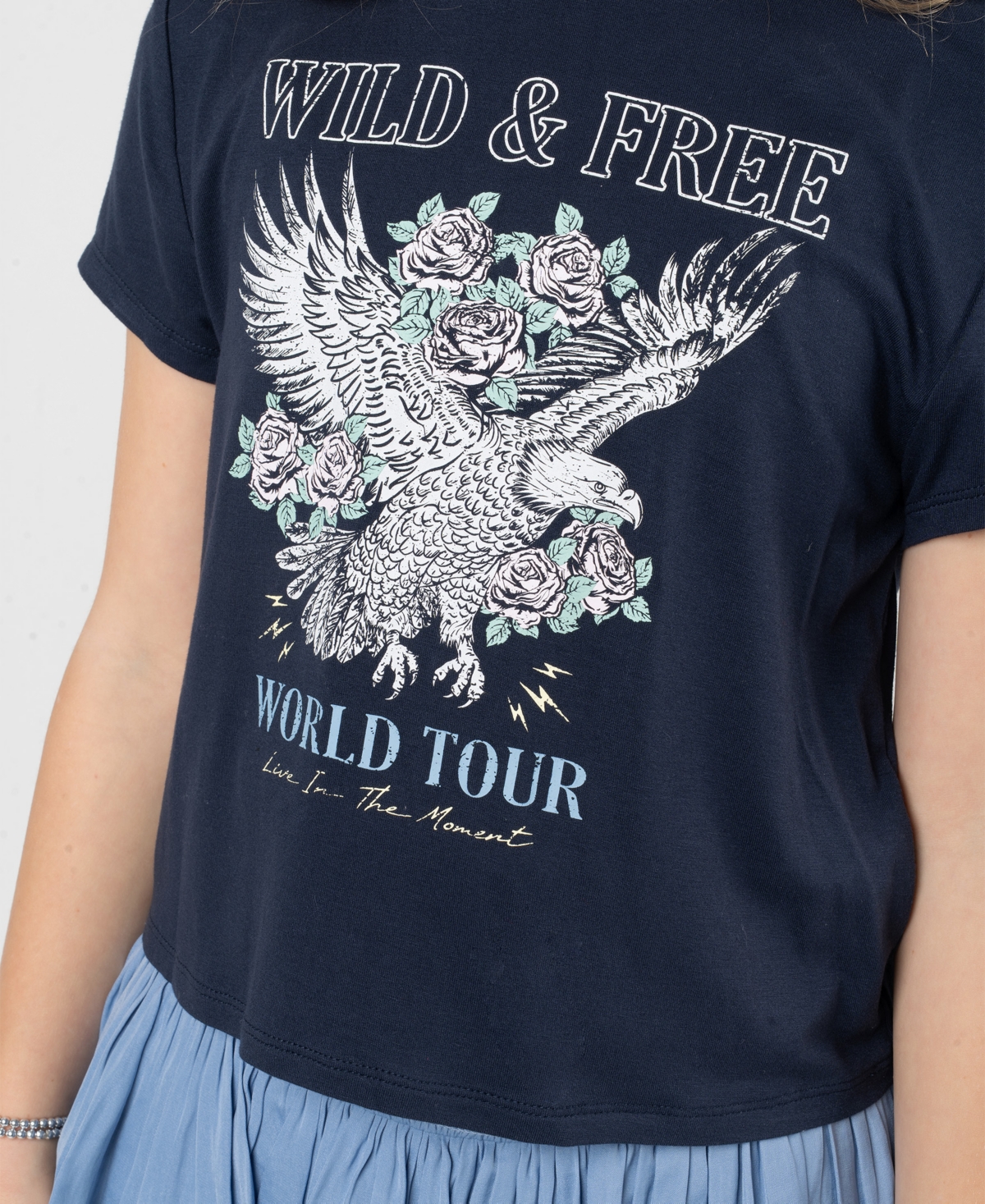 Rare Editions Girls' 7-12 Graphic Short-Sleeve T-Shirt and Skort, 2-Piece Set