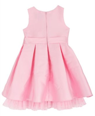 Girls' 2T-6X Mikado Bow Waist Round Neck Dress