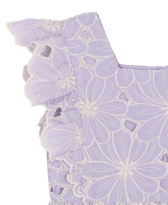 Girls' 2T-6X Eyelet Squared Dress
