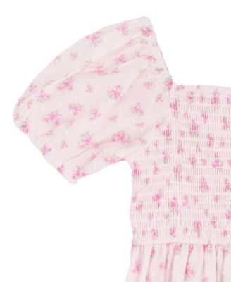 Girls' 2T-6X Smocked Tiered Floral Dress and Bag, 2-Piece Set