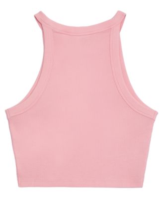 Girls' 7-16 Garment Dye Rib Scoop Neck Top