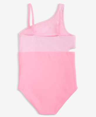 Girls' 7-16 Ribbed Colorblocked One-Piece Swimsuit
