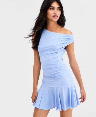 Women's Ruched Ruffle-Skirt Dress