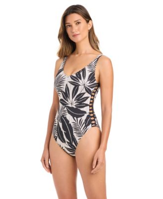 Women's V-Neck Full Coverage One-Piece Swimsuit
