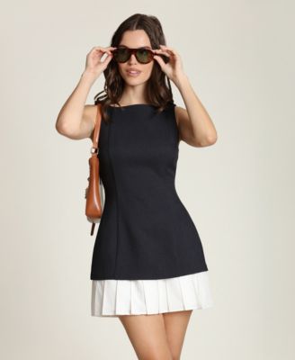 Women's Boat Neck Mini Dress