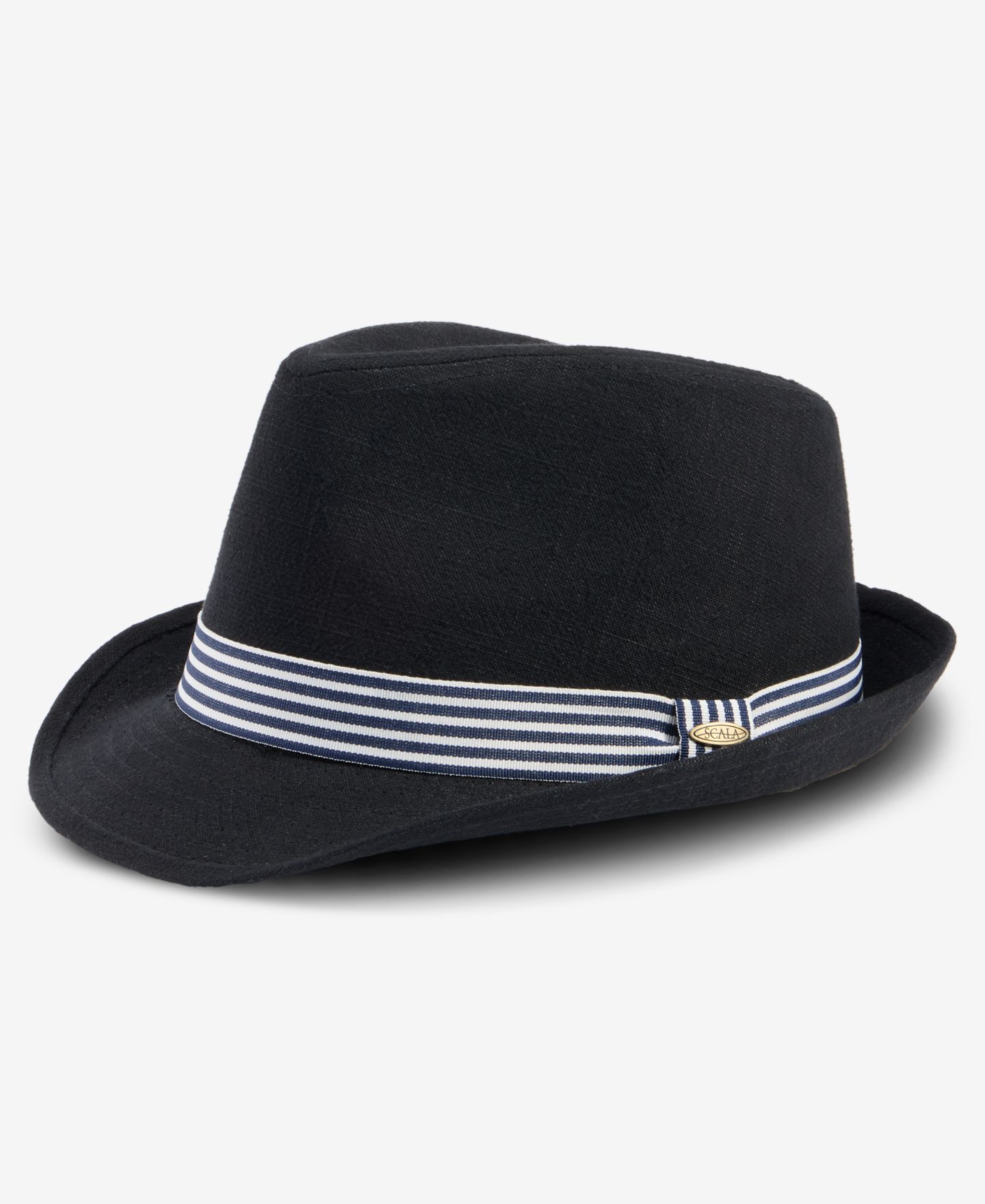 Мужские головные уборы Scala Striped Band Fedora, цвет: Чёрный — фото 1