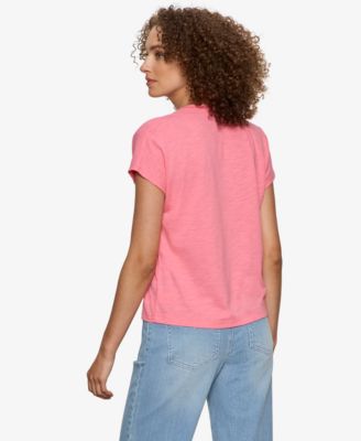 Petite Notched Muscle T-Shirt