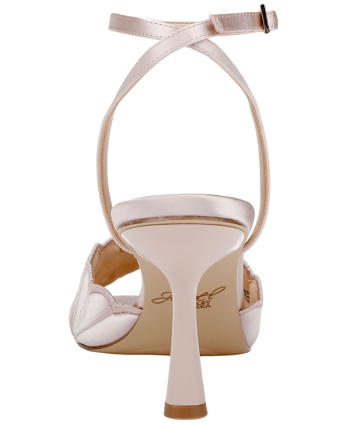 Женские сандалии Jewel Badgley Mischka Paradise Almond Toe Dress Sandals, цвет: Шампань атласный — фото 3