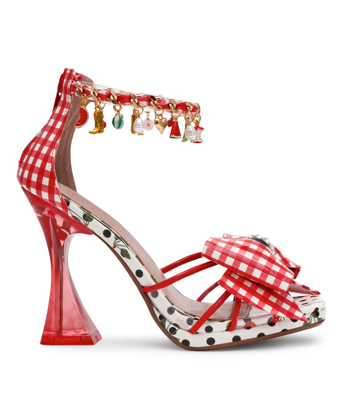 Женские сандалии Betsey Johnson Margret Ankle Charms Dress Sandals, цвет: Красный разноцветный — фото 2