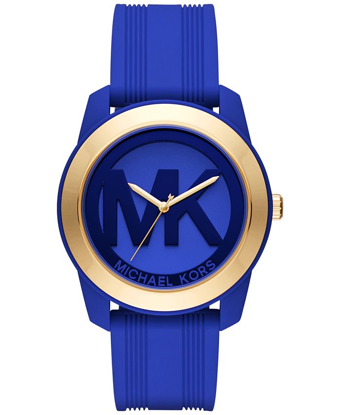 Michael Kors Women's Preston Blue Silicone Strap Watch 43mm MK2534 &  Reviews - Macy's