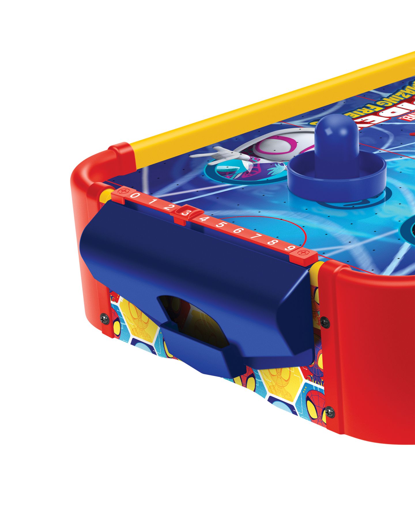 Детская игрушка World Tech Toys Marvel Spidey and His Amazing Friends Electronic Tabletop Air Hockey Wood — фото 2
