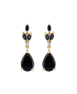 Onyx (3-1/8 ct. t.w.) & Diamond Accent Drop Earrings in 10k Yellow Gold