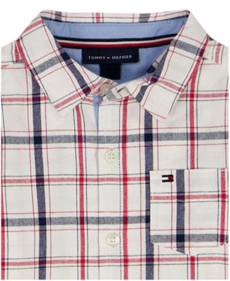 Boys' 2T-7 Point Collar Stripe Shirt and Shorts, 2-Piece Set