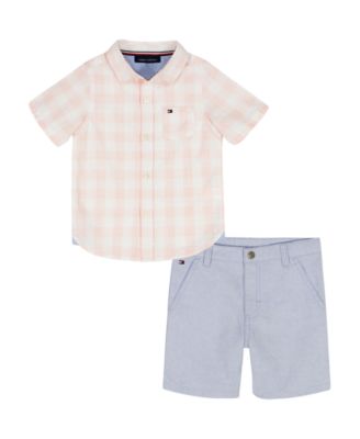 Boys' 2T-7 Button-Front Shirt and Shorts, 2-Piece Set