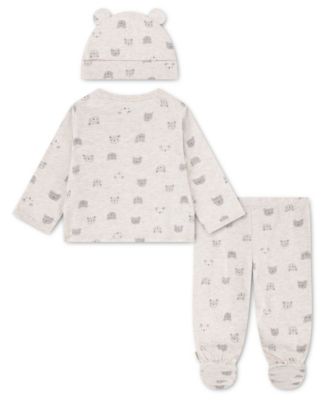 Baby Boys' Printed Top, Footed Pants and Hat, 3-Piece Set