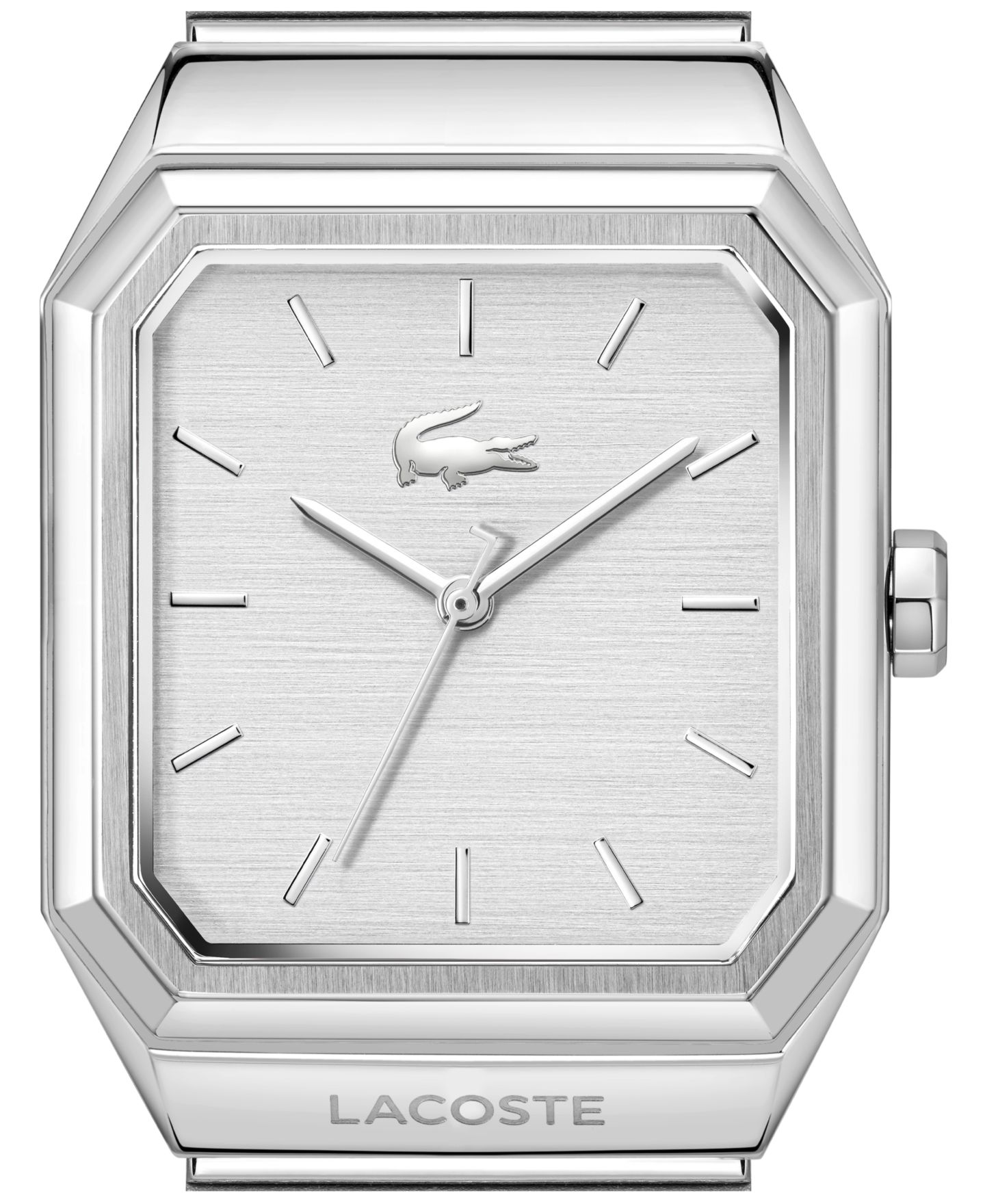 Мужские часы Lacoste Rene Silver Tone Stainless Steel Mesh Bracelet Watch, 31x32mm — фото 4