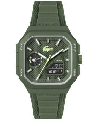 Men's LC33 Square Khaki Silicone Strap Watch, 44x50mm