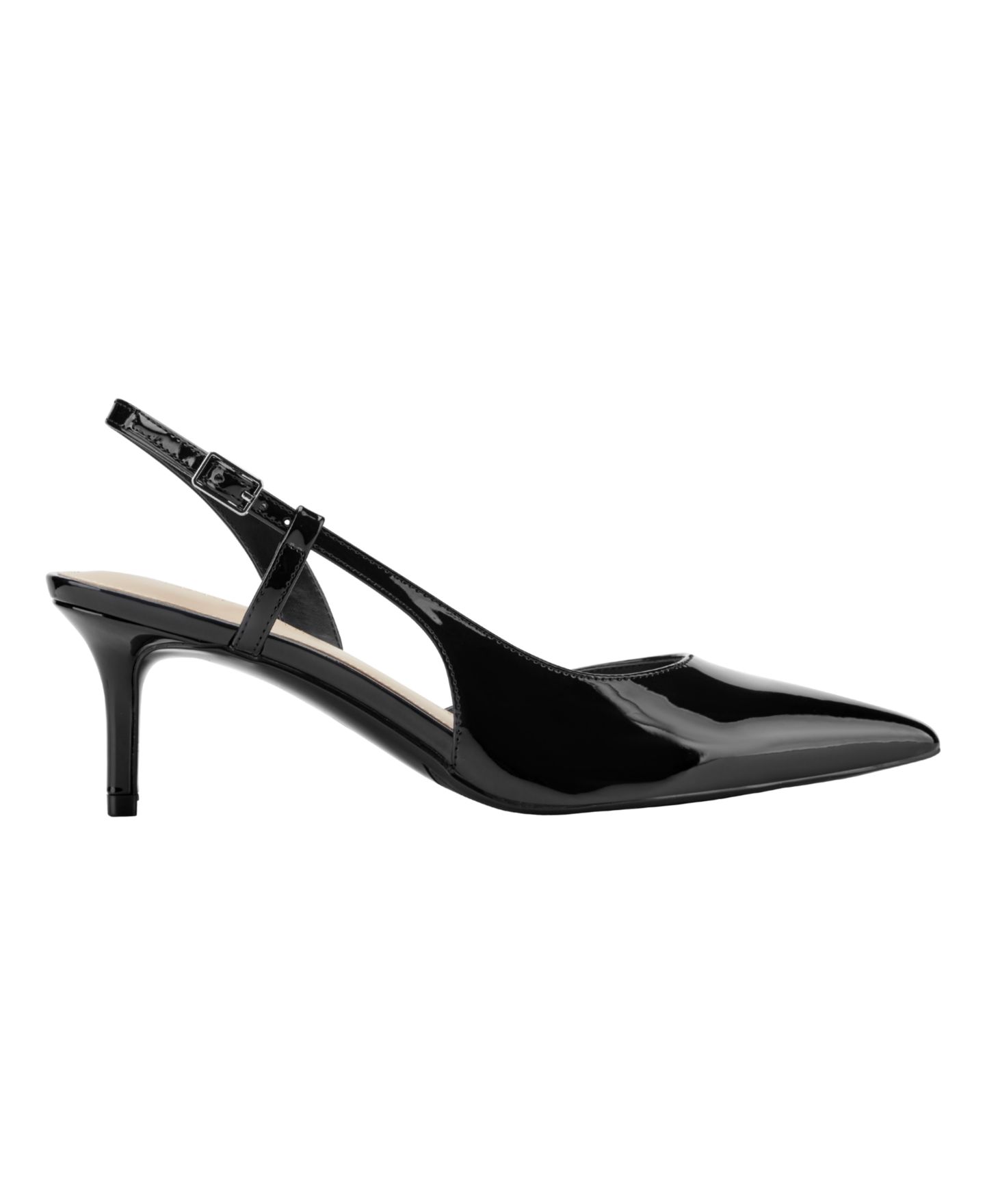 Женские туфли Marc Fisher Caya Slingback Kitten Heel Pumps, цвет: Чёрный лаковый — фото 2