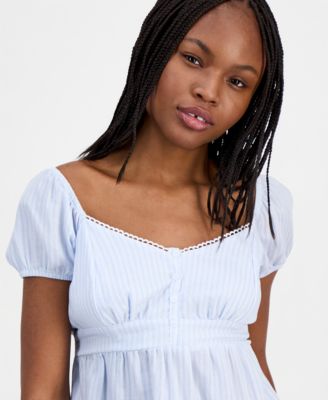 Juniors' Cotton Babydoll Top