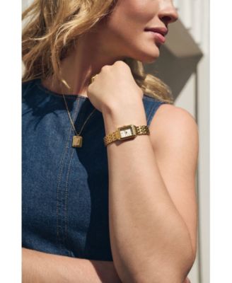 Women's Raquel Three-Hand Gold-Tone Stainless Steel Watch, 18mm