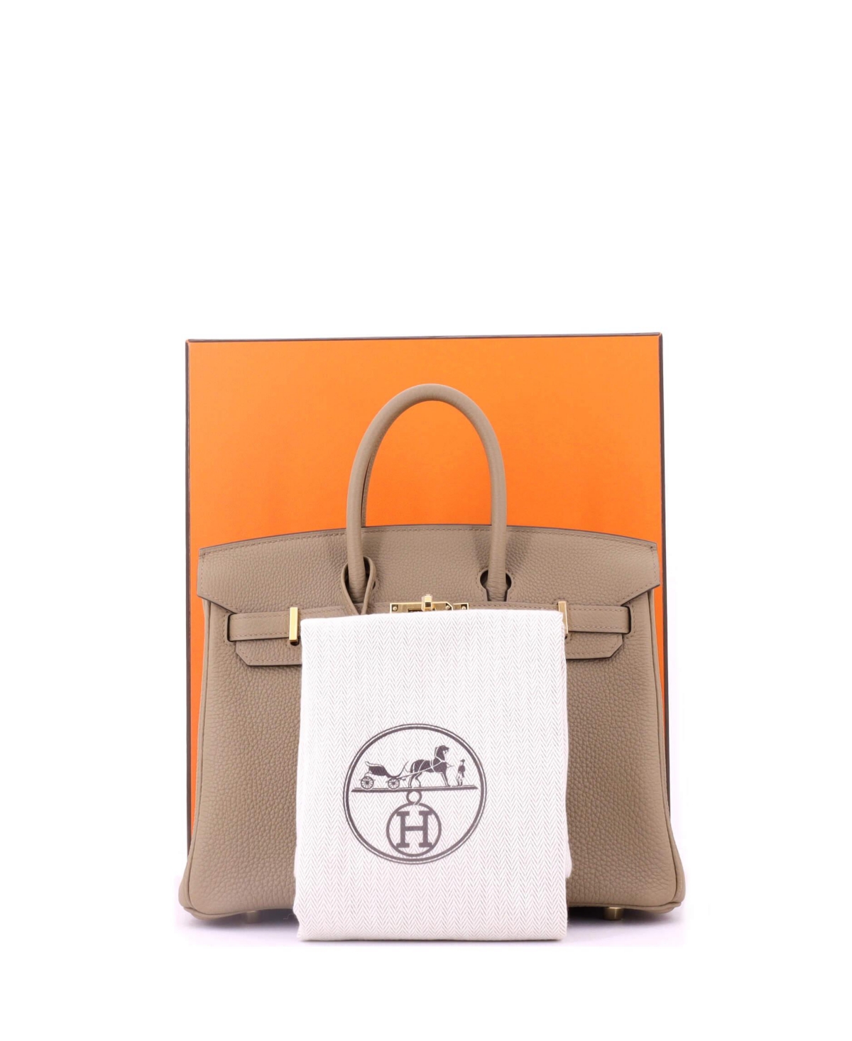 Pre-Owned HERMES Birkin 25 Handbag Brown Togo with Gold Hardware