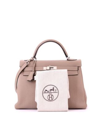 Kelly 32 Handbag Grey Togo with Palladium Hardware