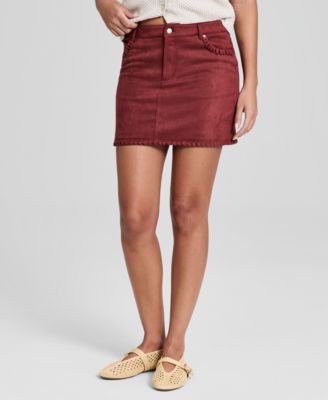 Women's Faux-Suede Woven Mini Skirt