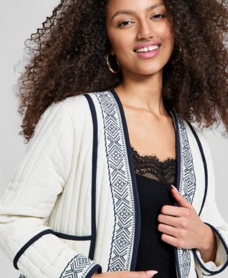 Women's Embroidered Seamed Cotton Jacket