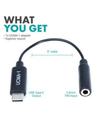UCMA-1 Female 3.5mm TRS Microphone Adapter Cable to USB Type-C Connector Dongle