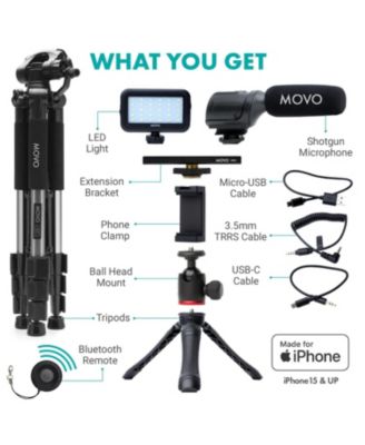 USB-C Vlogging Kit for iPhone 15 and up with Fullsize Tripod
