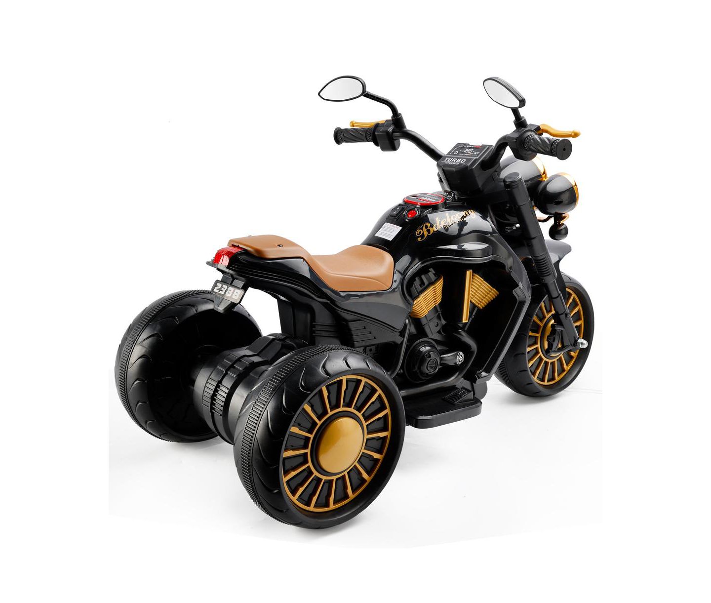 Детская игрушка Bruce & Shark Dual Motor 3-Wheel Kids Ride-On Motorcycle with LED Light, Ages 3-8, цвет: Чёрный — фото 7