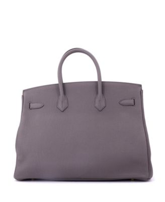 Pre-Owned HERMES Birkin 35 Handbag Grey Togo with Gold Hardware