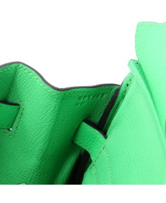 Pre-Owned HERMES Birkin 30 Handbag Green Togo with Palladium Hardware