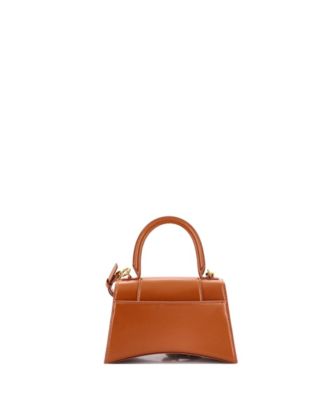 Small Hourglass Top Handle Bag Leather