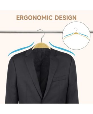 BP4U Premium Wooden Clothes Hangers, Lightweight Slim Birch Wood Coat Shirt Top Hangers