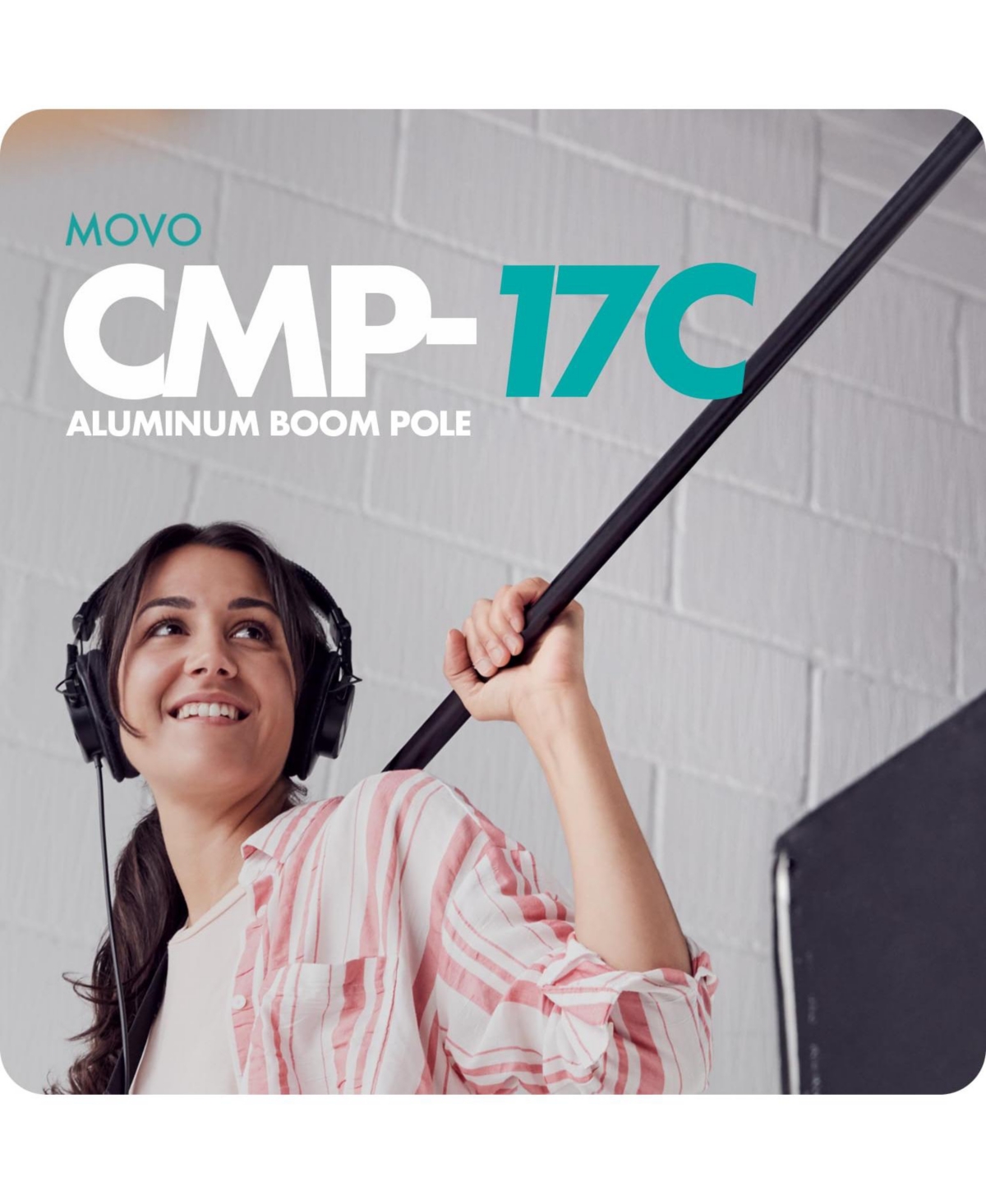 Movo Cmp-17C Professional 9.8' Aluminum Boom Pole for Shotgun Microphones with Internal Xlr Cable