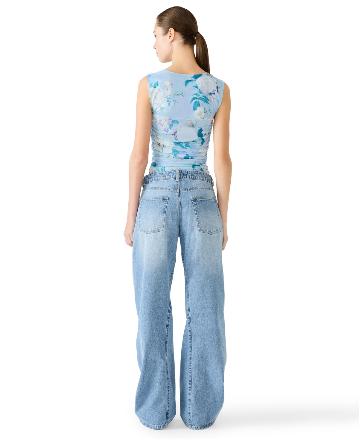 Steve Madden Women's Rorry Floral Knit Square Neck Top