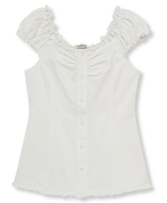 Girls' 7-16 Button-Front Top